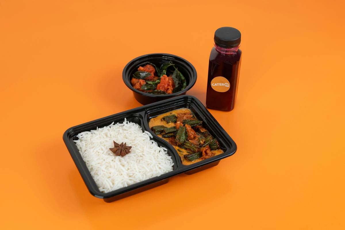 Prepped seitan protein box ready for weekly meal delivery